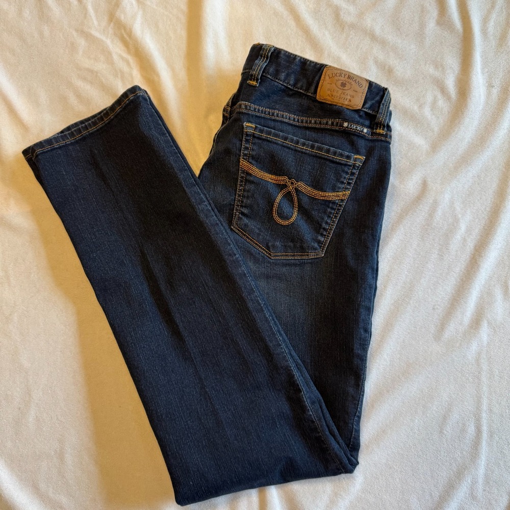 Lucky Brand Lolo Straight Jean's Women's Sz 4 / 7 Ankle Dark Wash Mid Rise